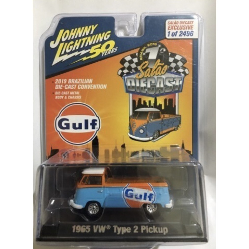 Johnny Lightning - 1965 Vw Type 2 Pickup - Gulf - Salão Diecast 2019 - Limitado Em 2496 Unidades