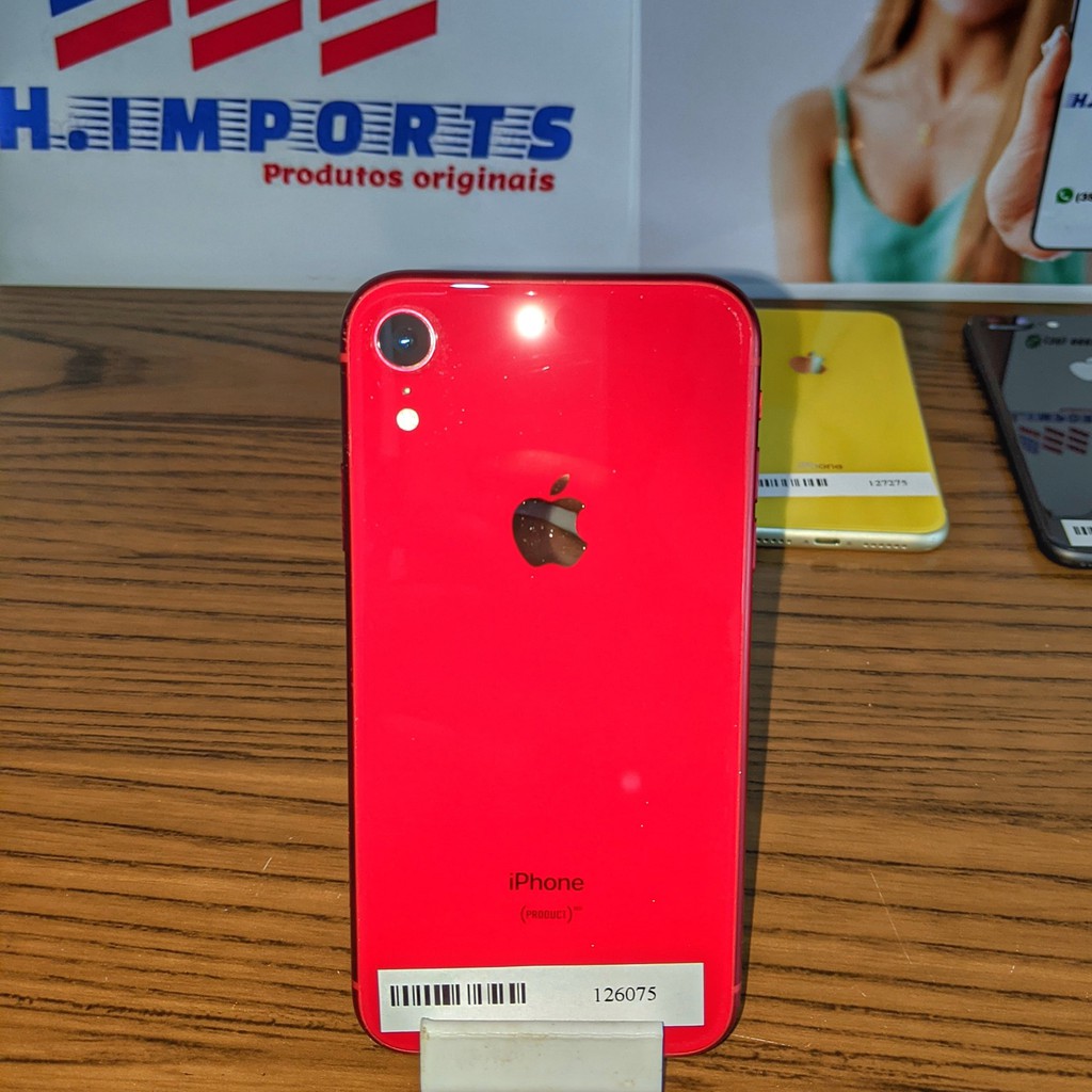 IPhone XR 128GB RED Apple - VITRINE - Bateria 99% - Película 9D e