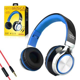 Headphone com fio e microfone dobravel colorido INFOKIT HM-750MV