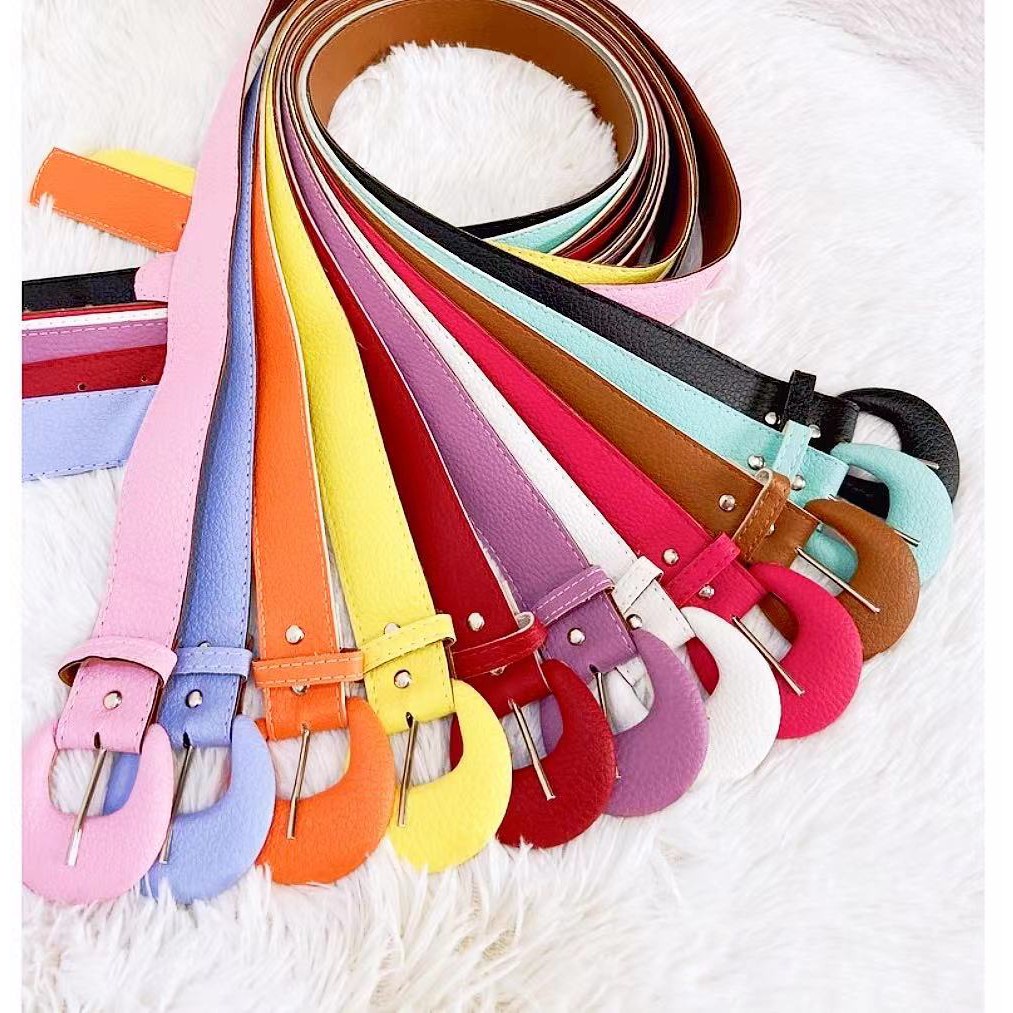 Kit 03 cinto feminino fivela redondo último estilo HL-102