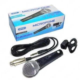 Microfone Profissional Com Fio 5 Metros + Bag + Suporte Xlr KNUP KP-M0014/