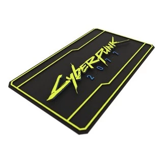 Quadro Placa Cyberpunk 2077 Fundo Preto Em Relevo 44cm