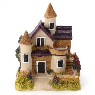 1 Mini Casa Casinha torre estilo Europeu de Resina com 7,5 cm - Bonsai - Miniaturas para terrários - Jardim de fadas - Maquetes