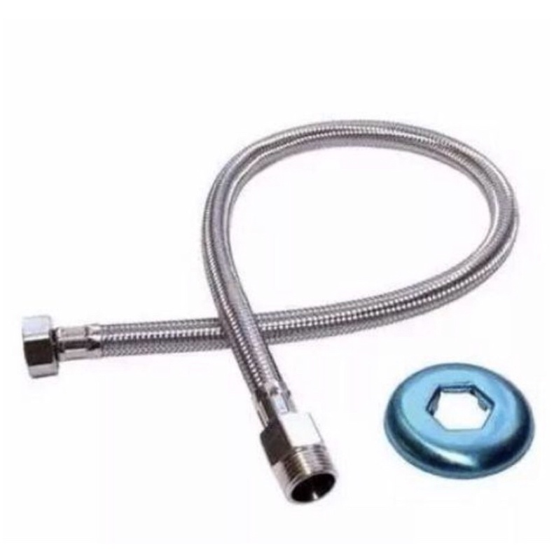 ENGATE MANGUEIRA FLEXIVEL TRANÇADO AÇO INOX 60 CM PIA/BANHEIRO | Shopee ...