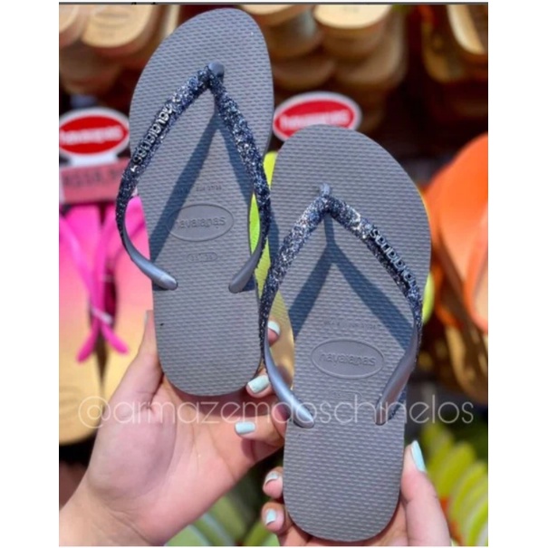 Havaianas SLIM GLITTER II Doré - Livraison Gratuite