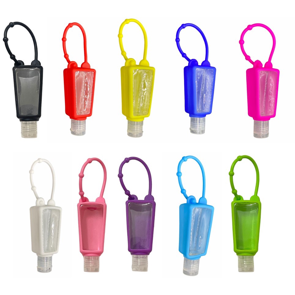 Frasco para Álcool Gel com Suporte De Silicone Bolsa Mochila Viagem