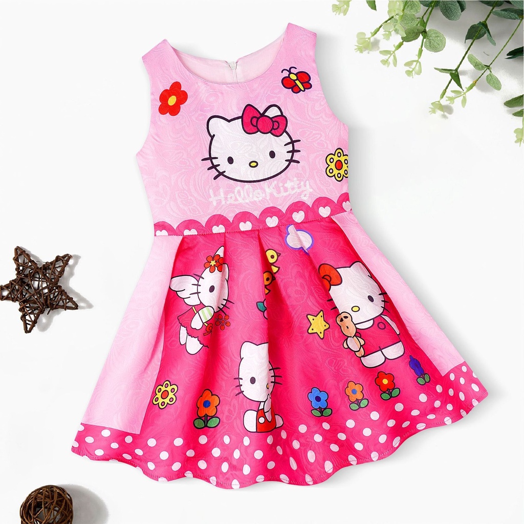 Hello Kitty Vestido de princesa para meninas Roupas de cosplay para  crianças de 2 a 8 anos