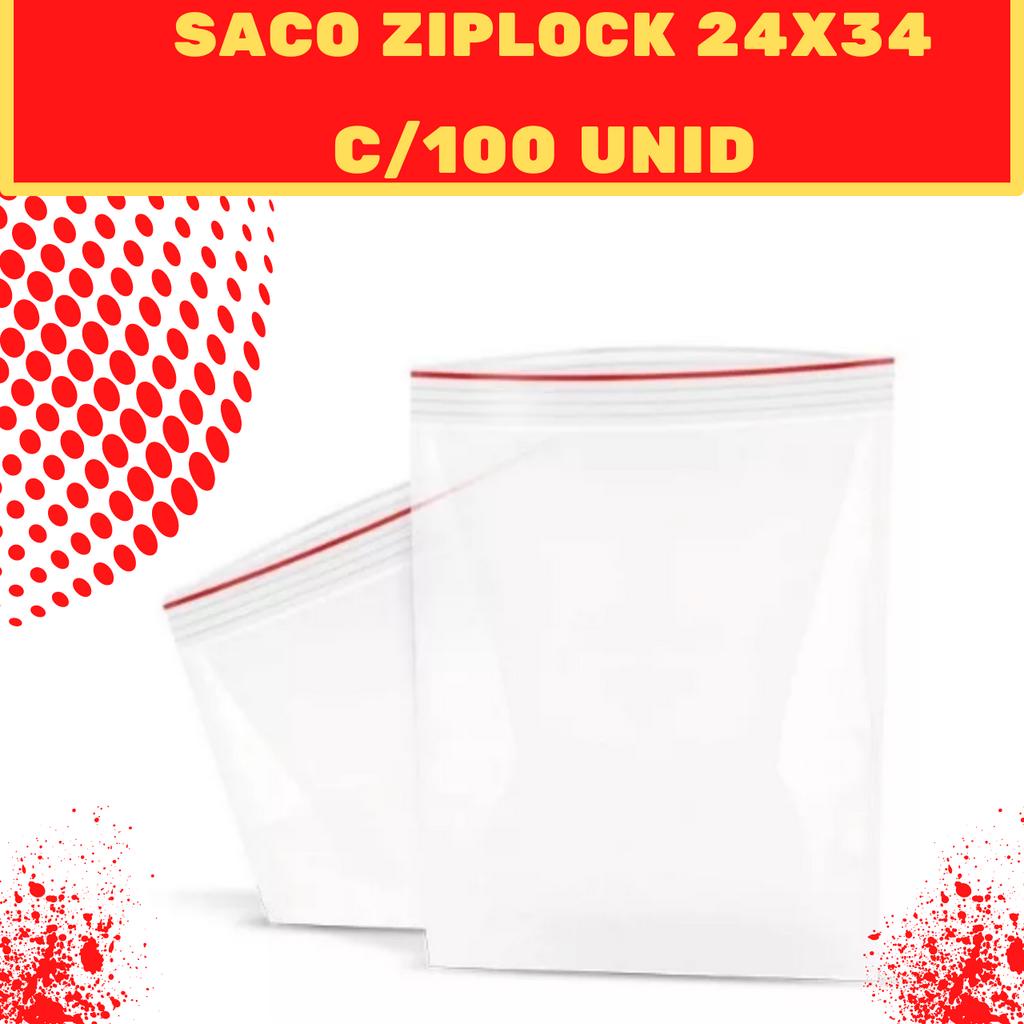 Saco Zip Lock Hermético N10 - 24x34 - C/ 100 Unid.