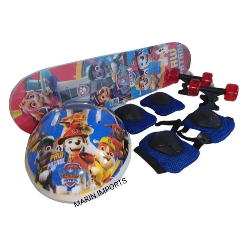 skate infantil patrulha canina + kit segurança de brinde | Shopee Brasil