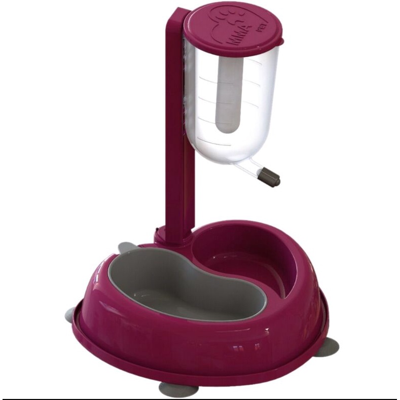 Bebedouro Automático Duplo para Cães e Gatos com Comedouro.