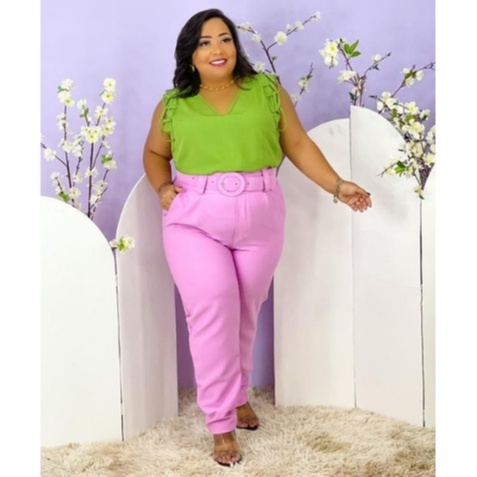 Calça social feminina cheap plus size barata