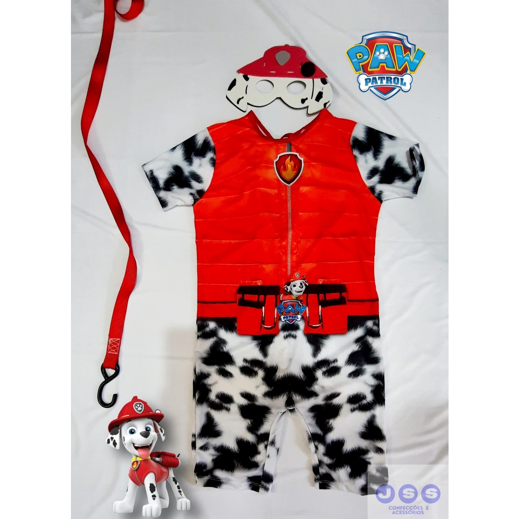 Roupa Fantasia Infantil Marshall Patrulha Canina.