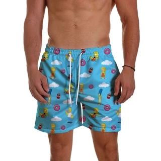 Short Masculino Tactel Praia Simpson Estampado Elastano Várias Estampas Sh76