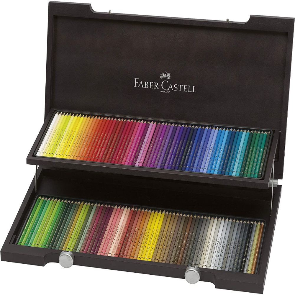 Lápis de Cor Polychromos Artístico Profissional Estojo de Madeira Com ...