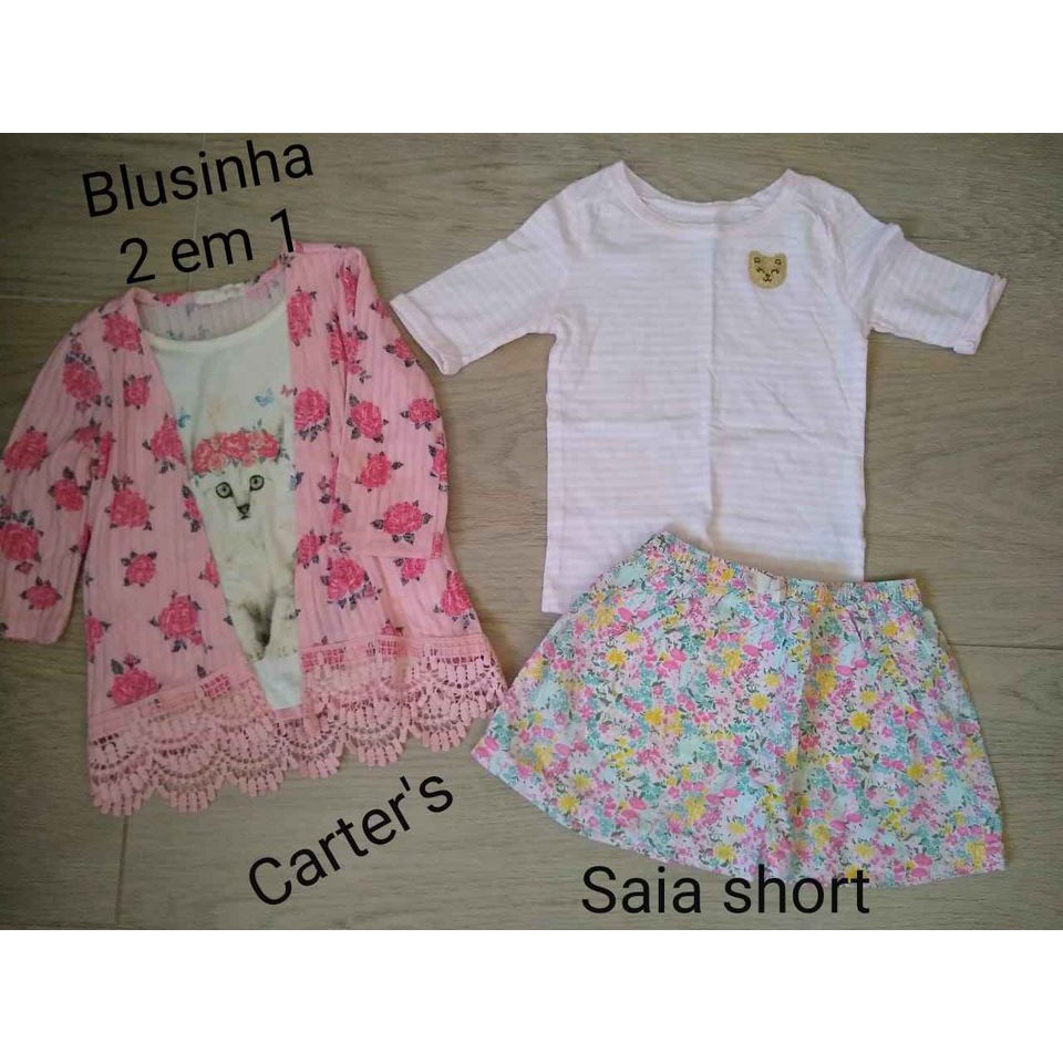 Conjunto Carter's tam.3+Blusinha 2em1 em Oferta na Shopee
