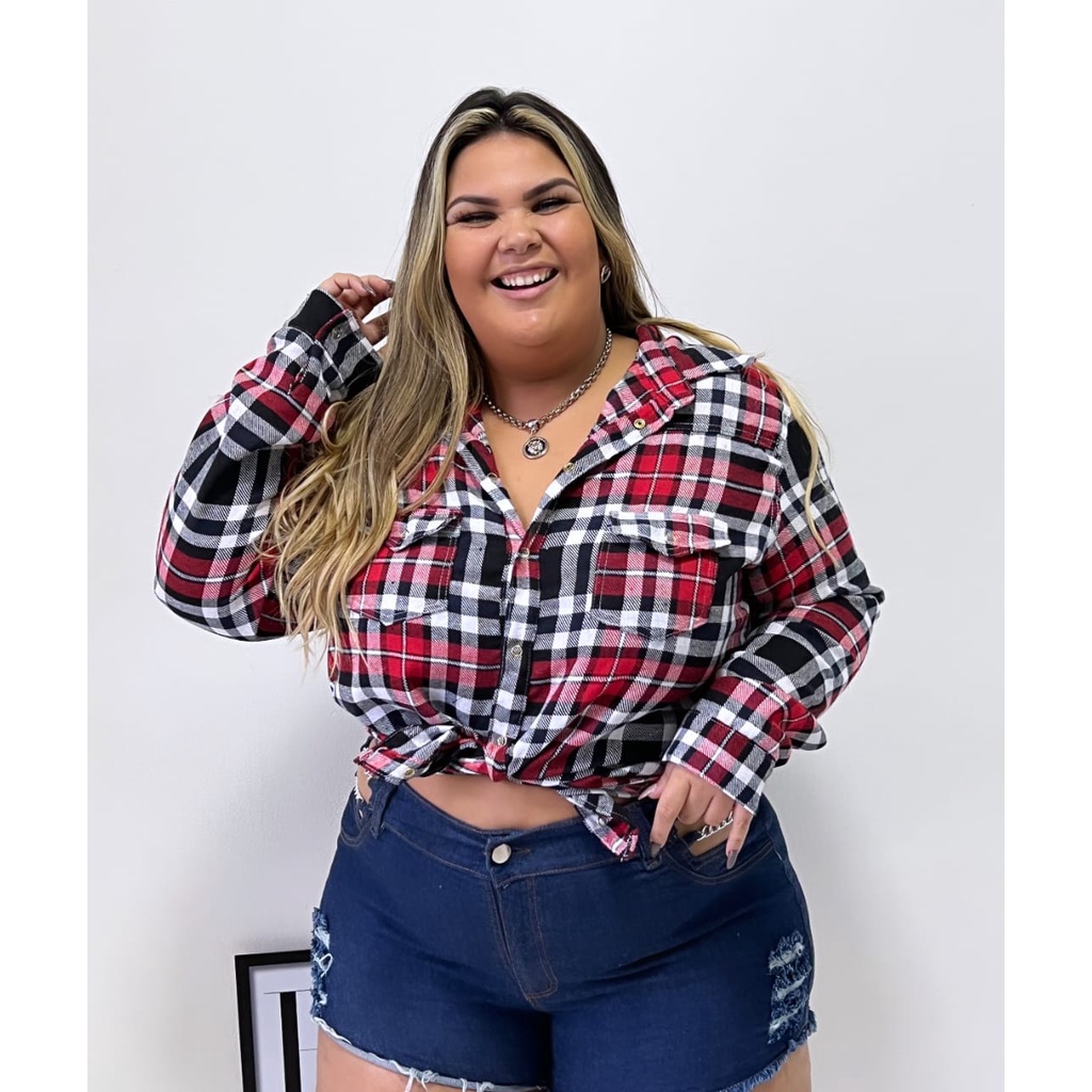 Colete Xadrez Pied de Poule Plus Size