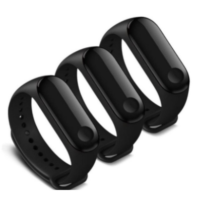 Kit com 03 pulseiras compatíveis com Mi Band 3 / 4 / 5 / 6 / 7 (PRETAS) Alta qualidade e resistente