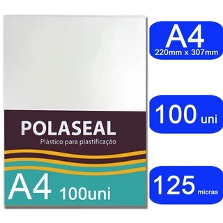 Polaseal Plástico Para Plastificação A4 220x307x0,05mm 100un