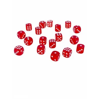 Kit 12 pcs Dados P/jogo De Salao Vermelho/branco 6 Faces em Oferta na Shopee