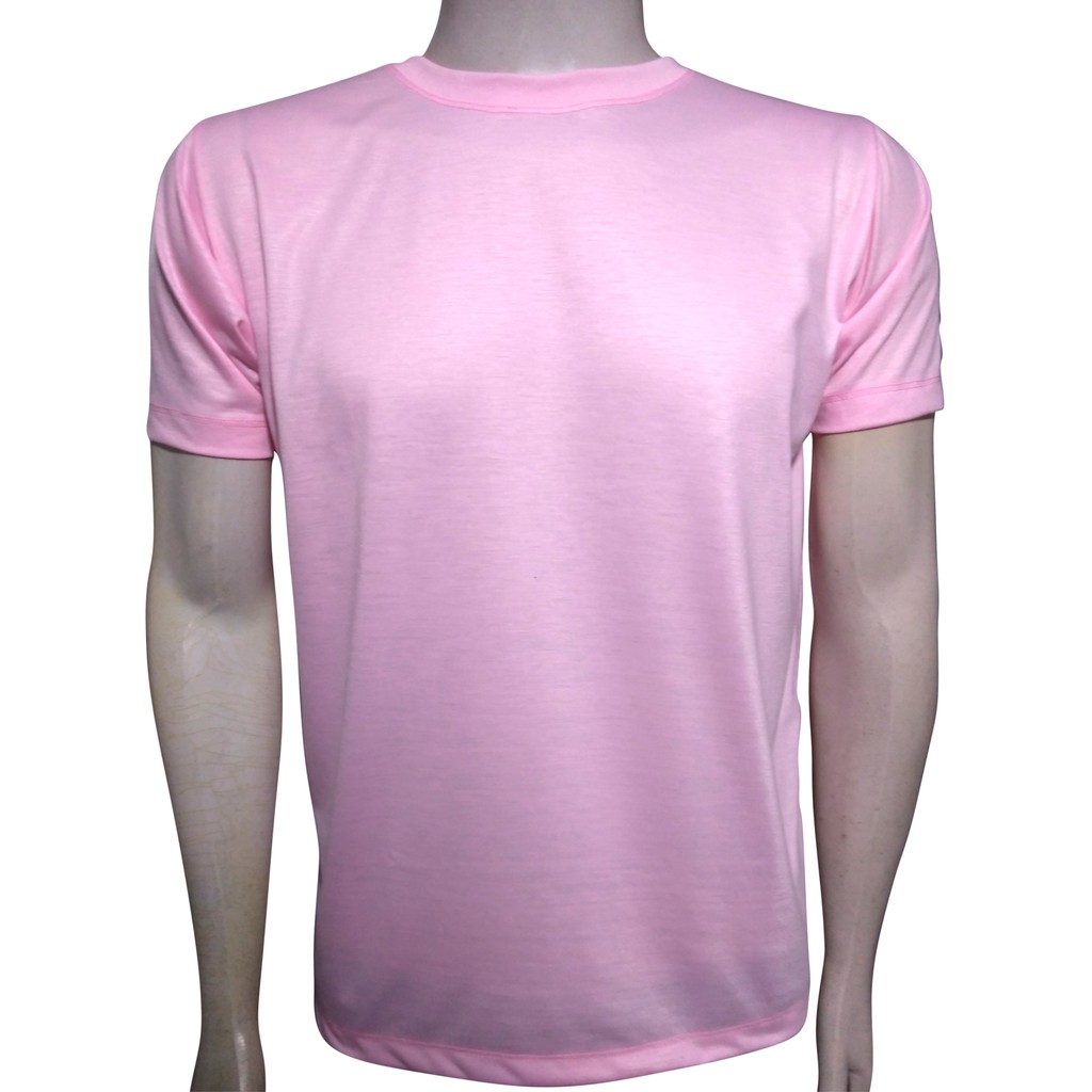 Camiseta Básica Rosa Claro Lisa - 100% Poliéster Masculina