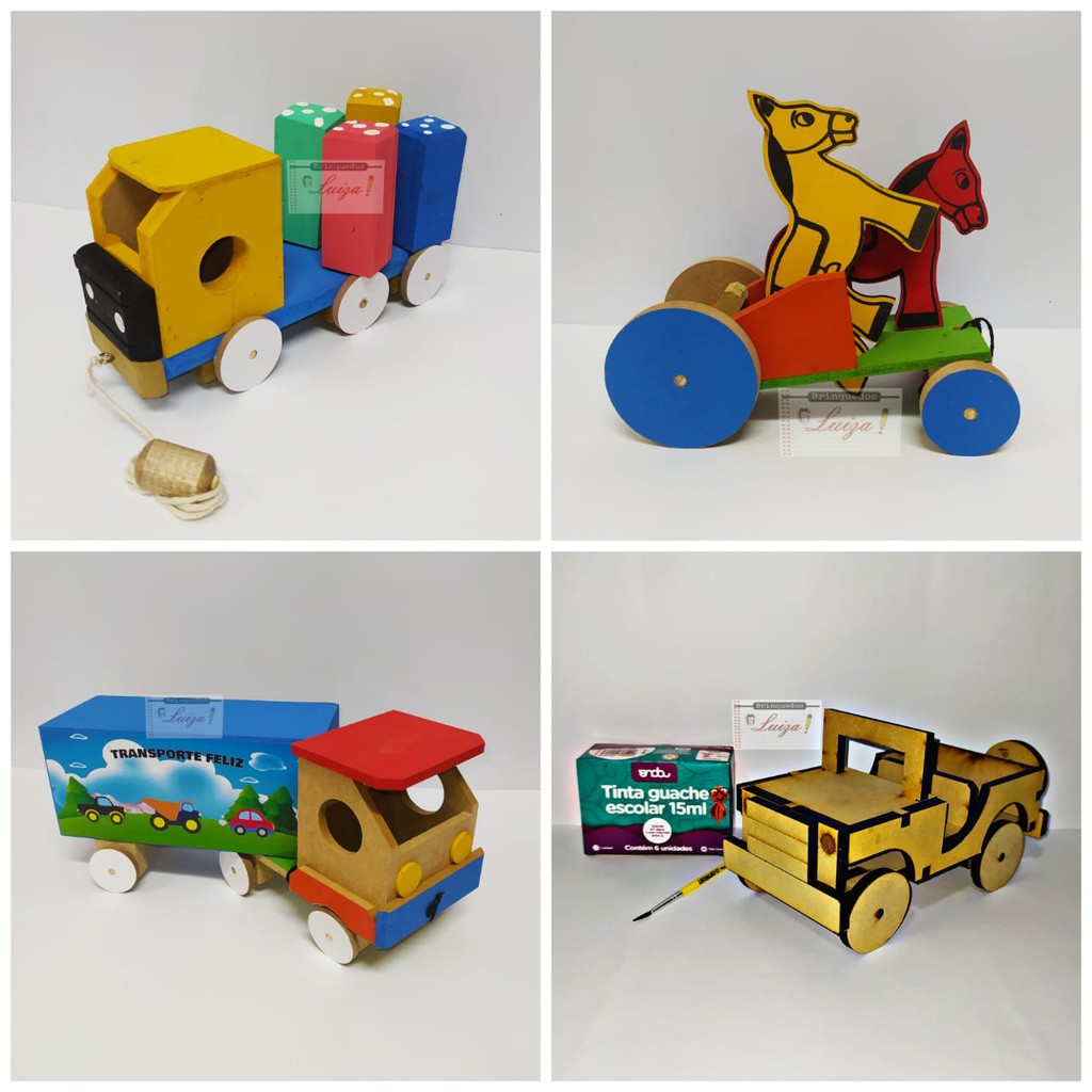 Carrinho Sorveteiro para Empurrar Brinquedo Educativo de Madeira - Cores  Sortidas Brinquedos de Madeira Bambalalão Brinquedos Educativos