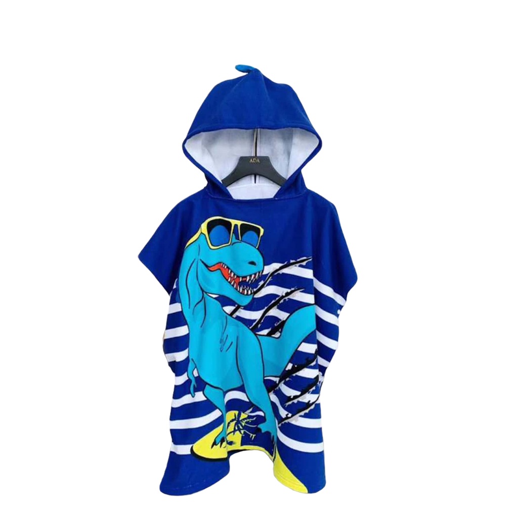 Poncho Asciugamano Bambino Dinosauro - Accappatoio Divertente Per Piscina E Spiaggia - Cotone Assorbente - Foto 2