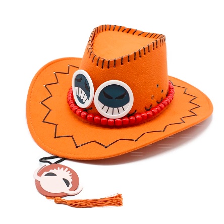 Chapéu ace anime chapéus de brinquedo cosplay boné dos desenhos animados  chapéus cowboy chapéu boneca vermelho cor laranja para escolher