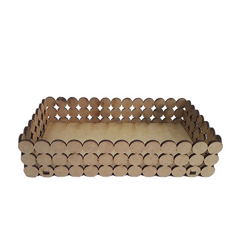 10 Bandejas Retangulares Meia Pérolas MDF 15x10x5 cm - Presente - Lembracinha