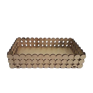 10 Bandejas Retangulares Meia Pérolas MDF 15x10x5 cm - Presente - Lembracinha