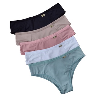 KIT 5 Calcinha Tangão Lingerie Conforto Lisa