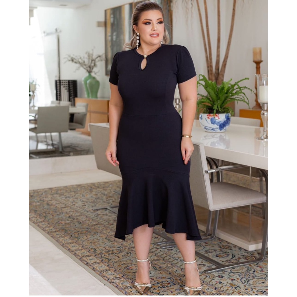 Vestido store crepe preto