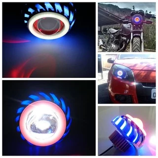 Farol Projetor Duplo 2 Angel Eyes Foco Led 4500l H1 H4 H7
