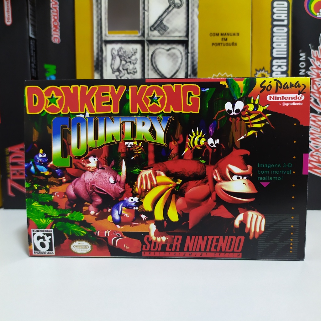 Donkey Kong Country - Mini Box do Jogo BR (Super Nintendo)