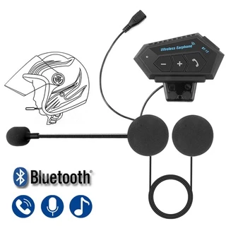 Bt Capacete Da Motocicleta Fone De Ouvido Sem Fio, Kit Mãos Livres Bluetooth Estéreo Chamada, Portátil À Prova D 