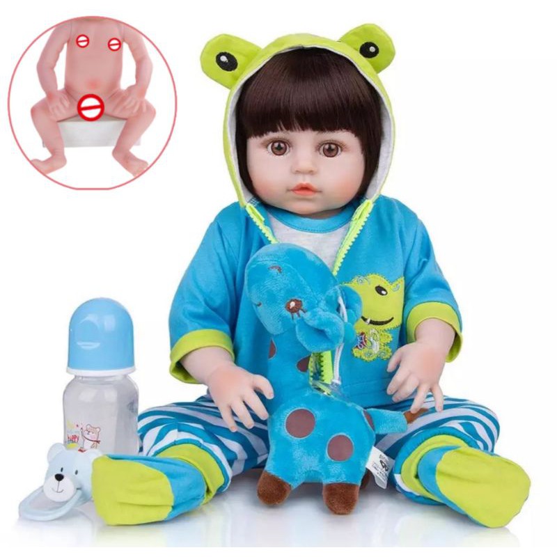 Brastoy Bebê Reborn Boneca Silicone Menina Original (48cm Sapo Menino  Boneco) : : Brinquedos e Jogos