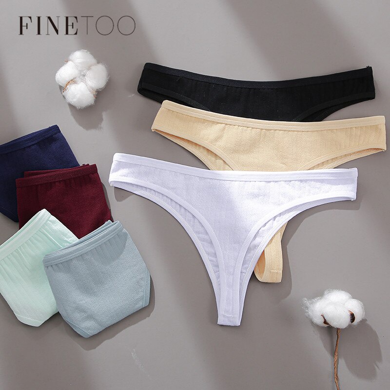 Finetoo 3pçs Conjunto Roupa Íntima Feminina Calcinha Fio Dental De