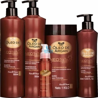 Kit Óleo de Argan Natu Charm Cosméticos Tratamento Completo Ouro de Marrocos Linha Neo Trate