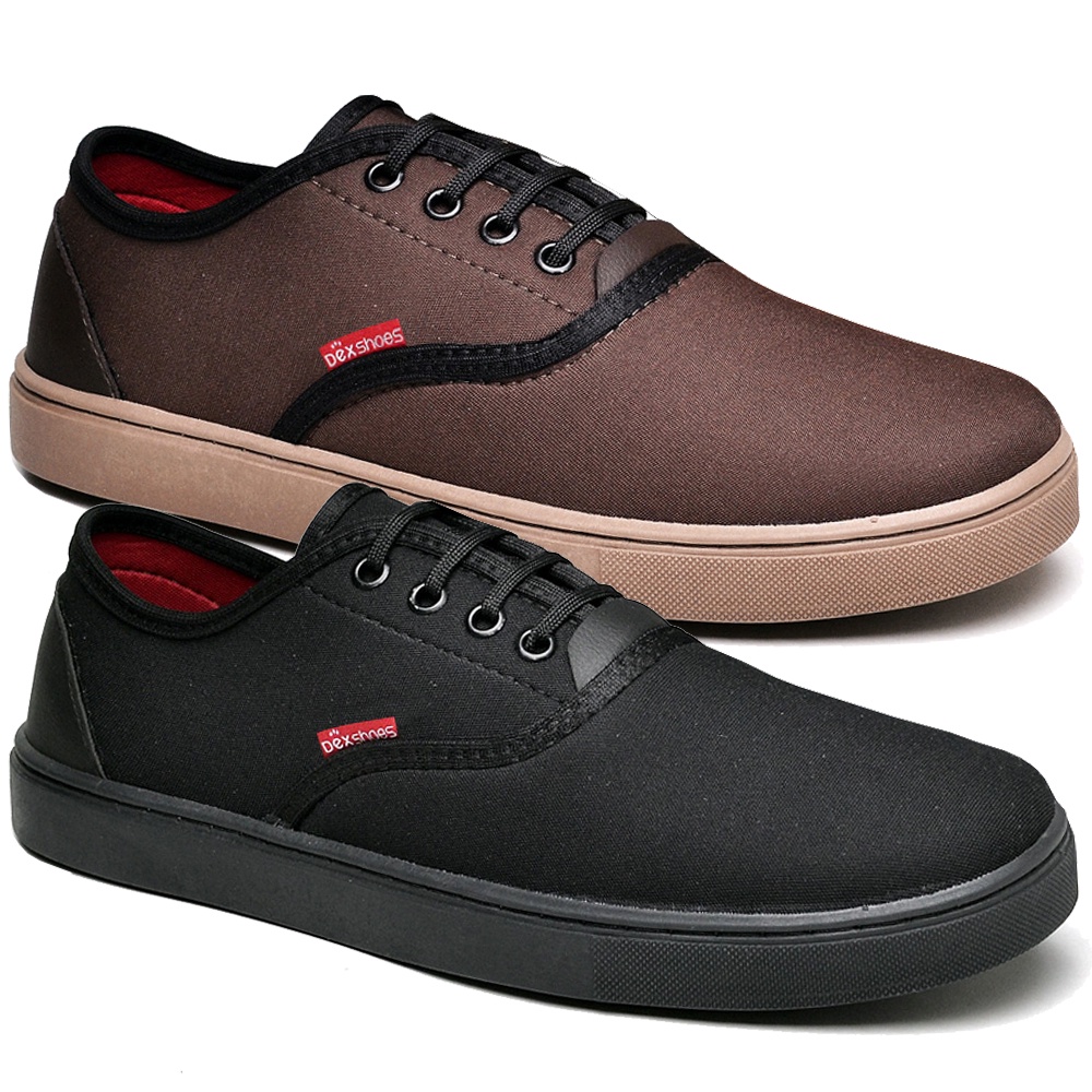 kit 2 Pares Tênis Masculino Dexshoes do 37 ao 46