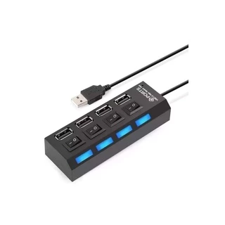 Hub USB com 4 Entradas USB 2.0 de Alta Velocidade com Botão Liga/Desliga em Oferta na Shopee