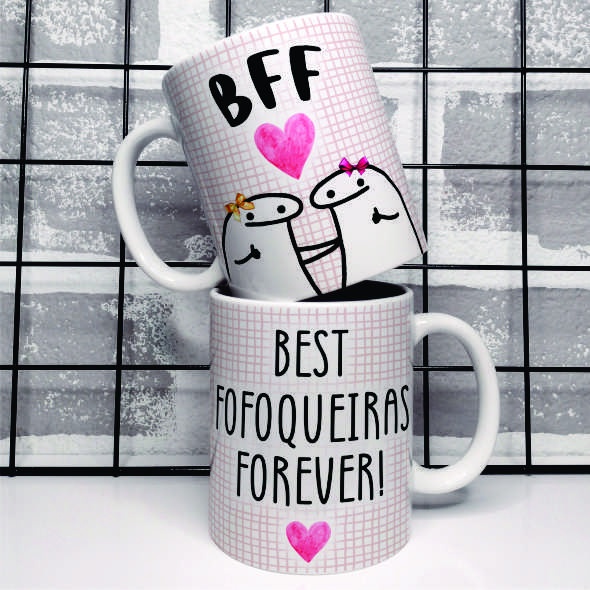 Caneca Flork Amizade Personalizada Bff Best Fofoqueiras Forever