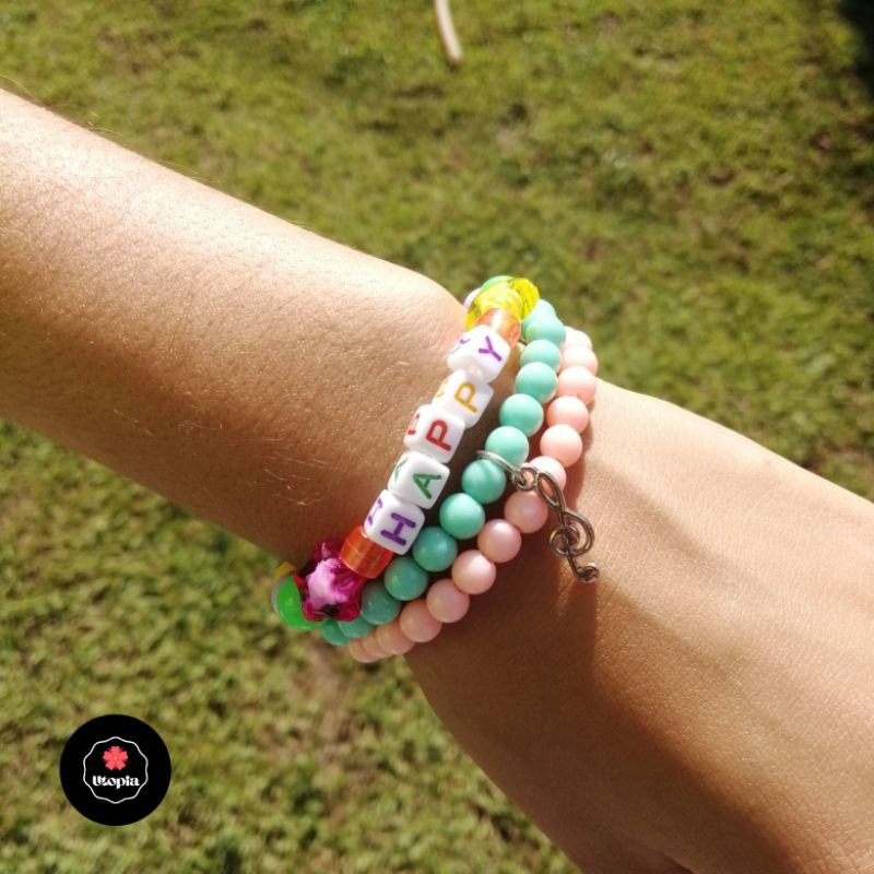 Pulseiras de miçangas coloridas com nome personalizado | Shopee Brasil