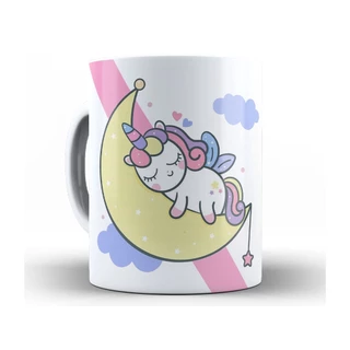 Caneca Unicórnio Divertido - Xícara Personalizada 325ML Porcelana Cerâmica