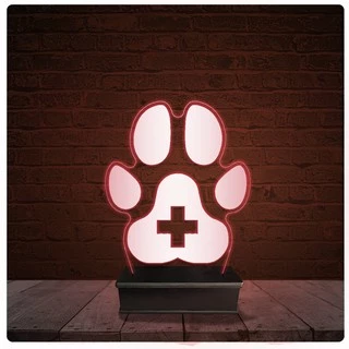 Abajur Luminária Acrílico Led - Clínica Veterinária pet dog