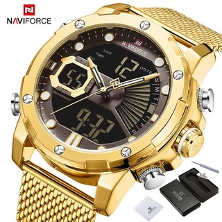 NAVIFORCE 9172 Relógio Masculino Esportivo De Quartzo Impermeável Com Tela De Aço Inoxidável