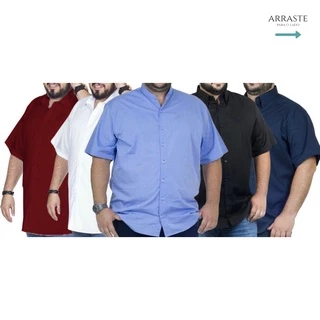 Kit 5 Camisa Social Manga Curta (extra Grande / Plus Size)