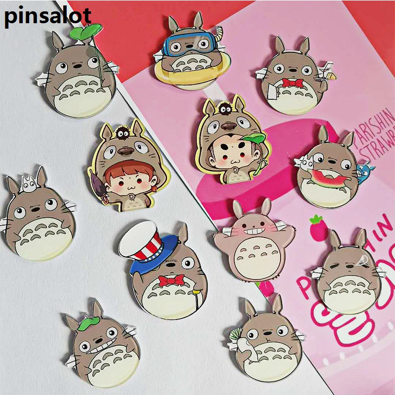 Japonês Popular Desenho Anime Totoro Broche Lapela Acessórios Alfinete De Miyazaki Filme Crachá De Animado Para Amigos Lovely Gift
