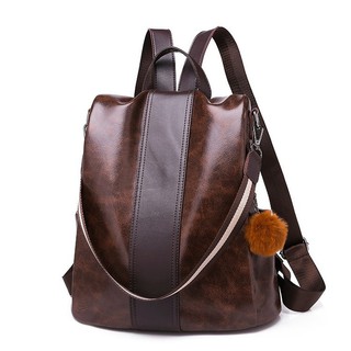 Mochila De Viagem Antifurto Nova Moda Feminina Casual Pu Ombro De Couro Beg # 465
