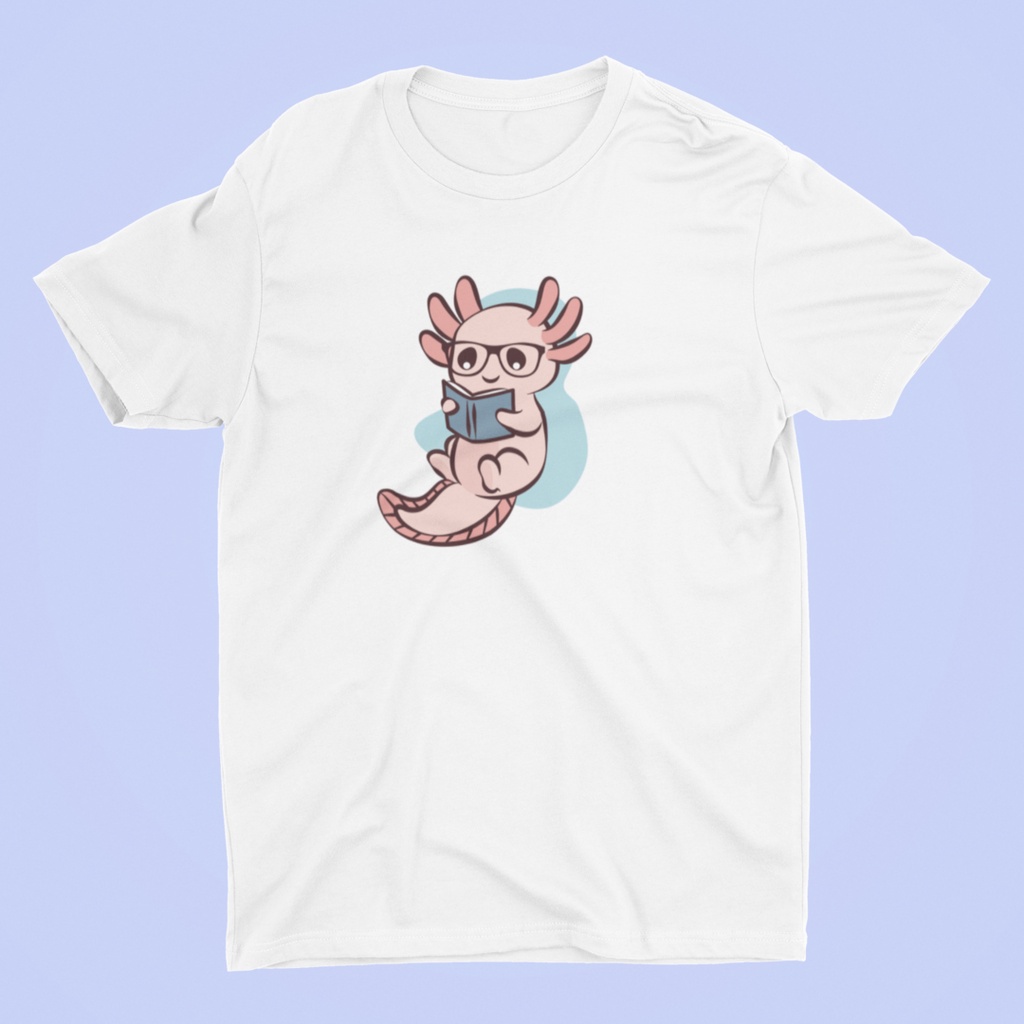 Camiseta de gola redonda com estampa de desenho animado Axolotl