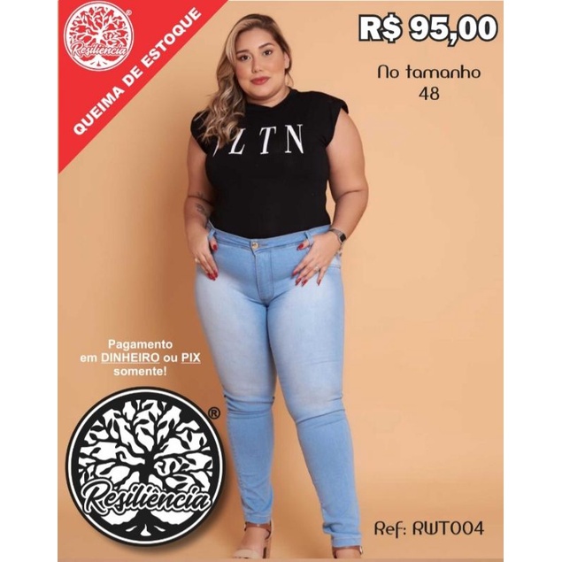 CALÇA JEANS CLARA PLUZ SIZE