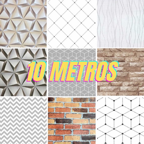 Papel de Parede Modelo 3D 10 METROS x 45CM Adesivo Autocolante para Sala, Quarto, NOVIDADE